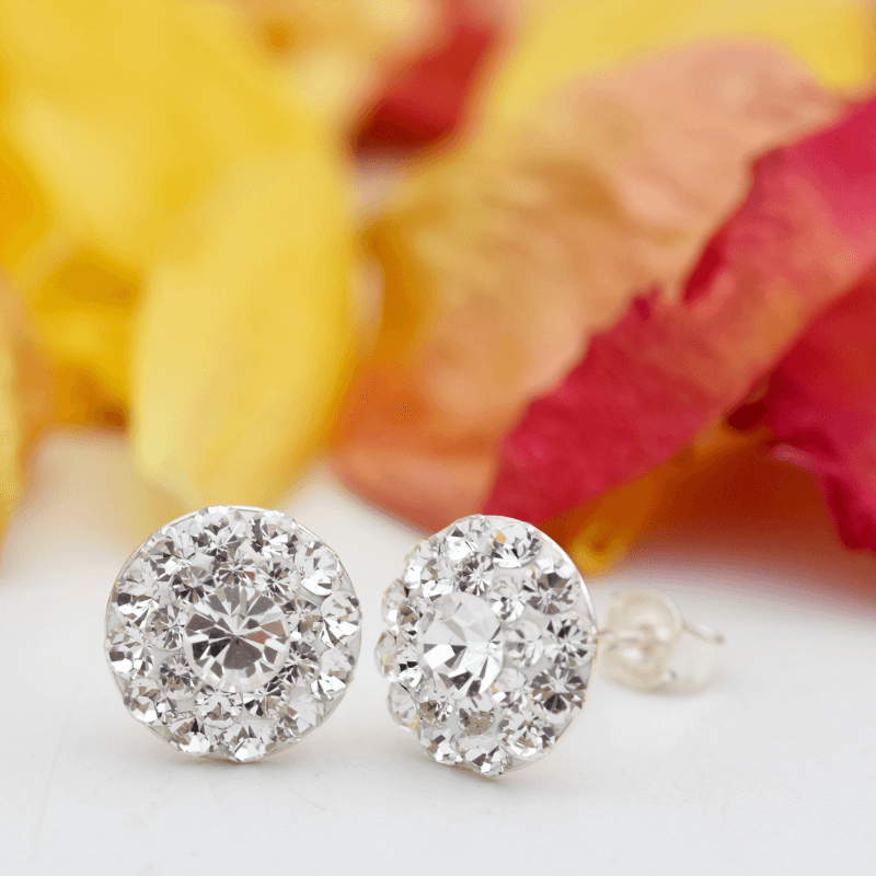 Cercei handmade Chaton Ball Crystal – Argint 925