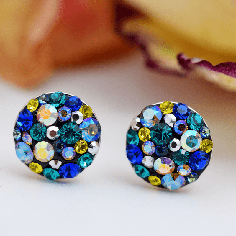 Cercei handmade Chaton Ball Multicolor - Argint 925