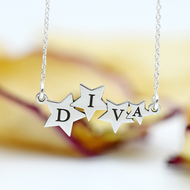 Lănțișorul cu pandantiv steluțe DIVA - Argint 925