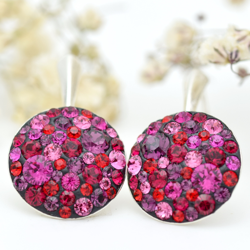 Cercei handmade Chaton Regal Queen Fuchsia – Argint 925