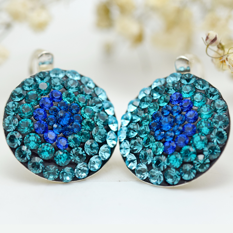 Cercei handmade Chaton Queen Turquoise – Argint 925