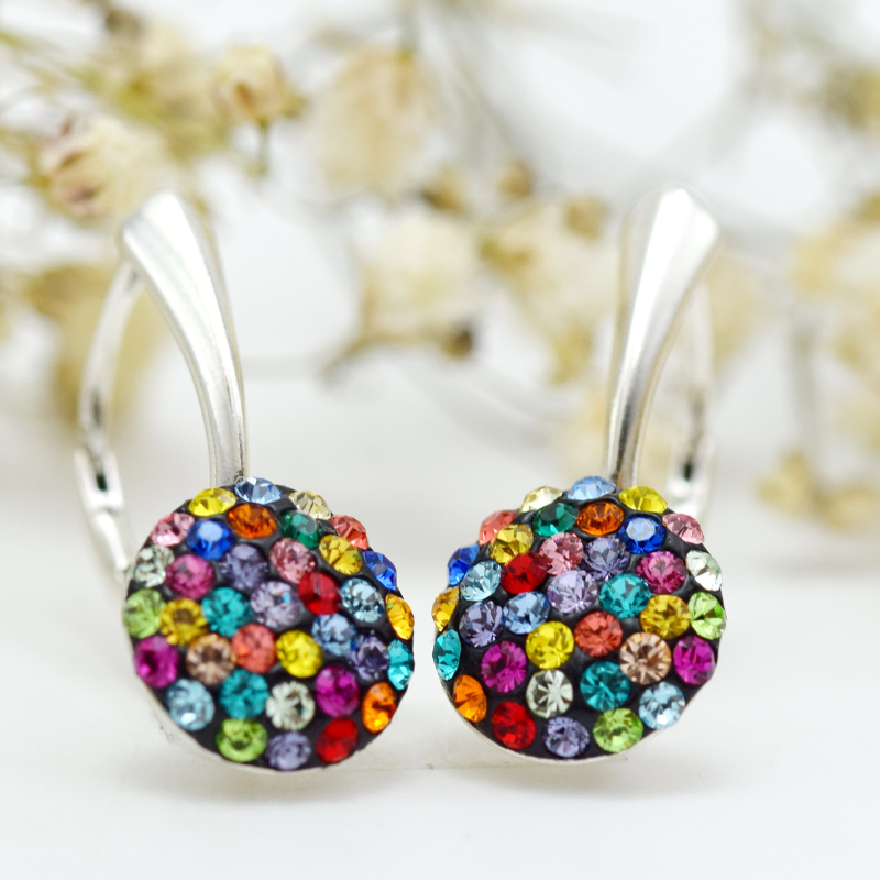 Cercei handmade Mini Chaton Multicolor  – Argint 925