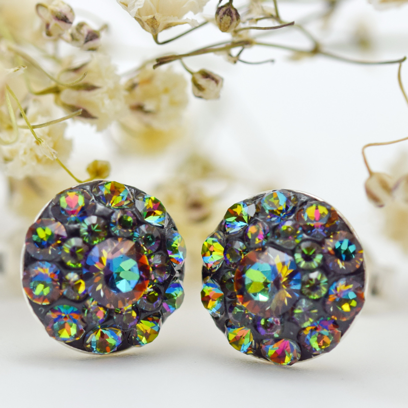 Cercei handmade Chaton Ball Vitrail – Argint 925