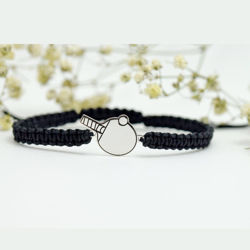 Bratara reglabila simbol Tenis de masa / Ping pong – Argint 925