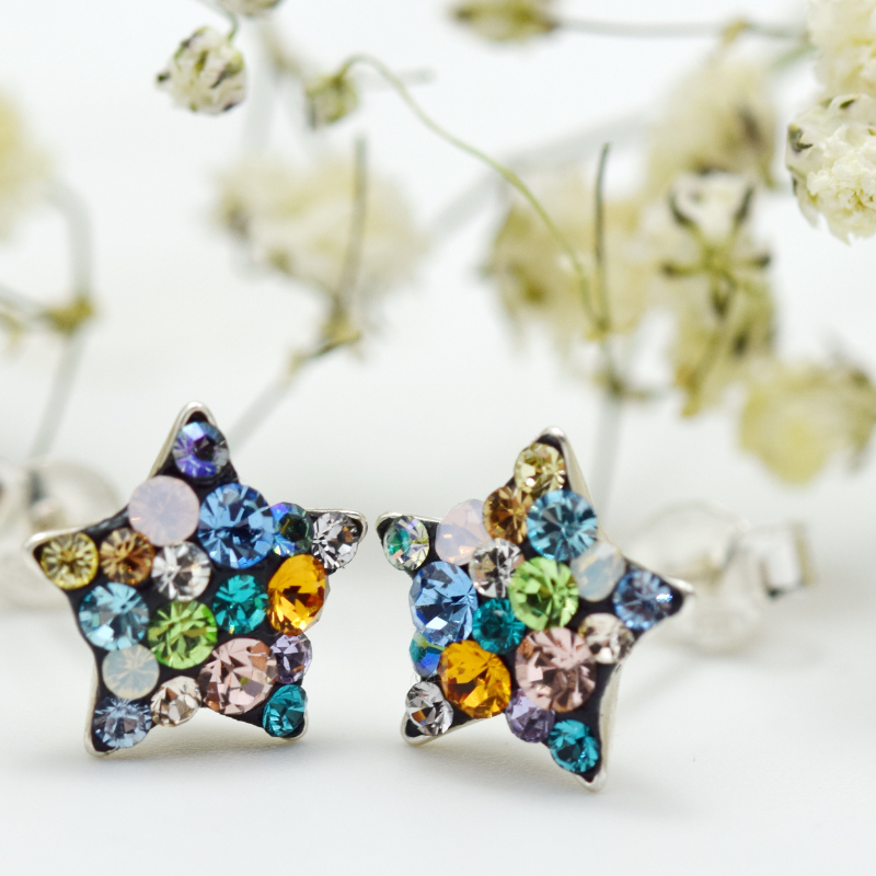 Cercei handmade cu surub forma Steluță – Argint 925