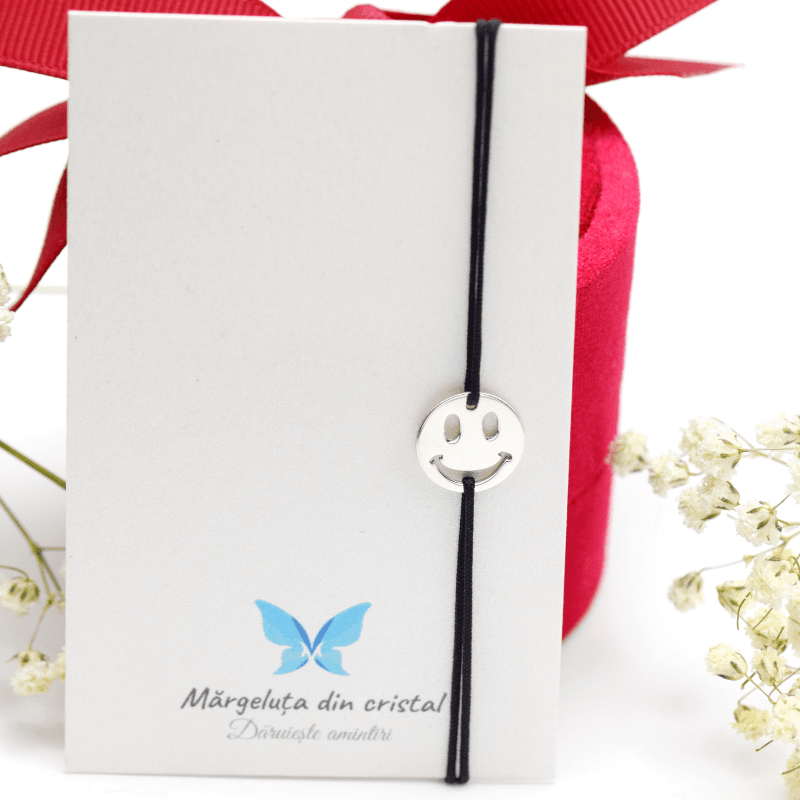 Brățară reglabilă simbol Smiley face - Argint 925