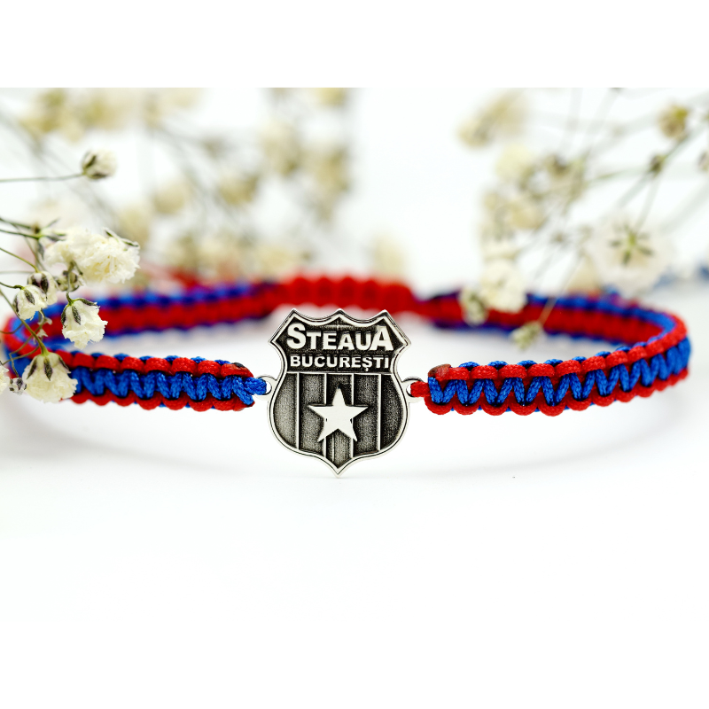 Bratara reglabila simbol Echipa preferata Steaua – Argint 925