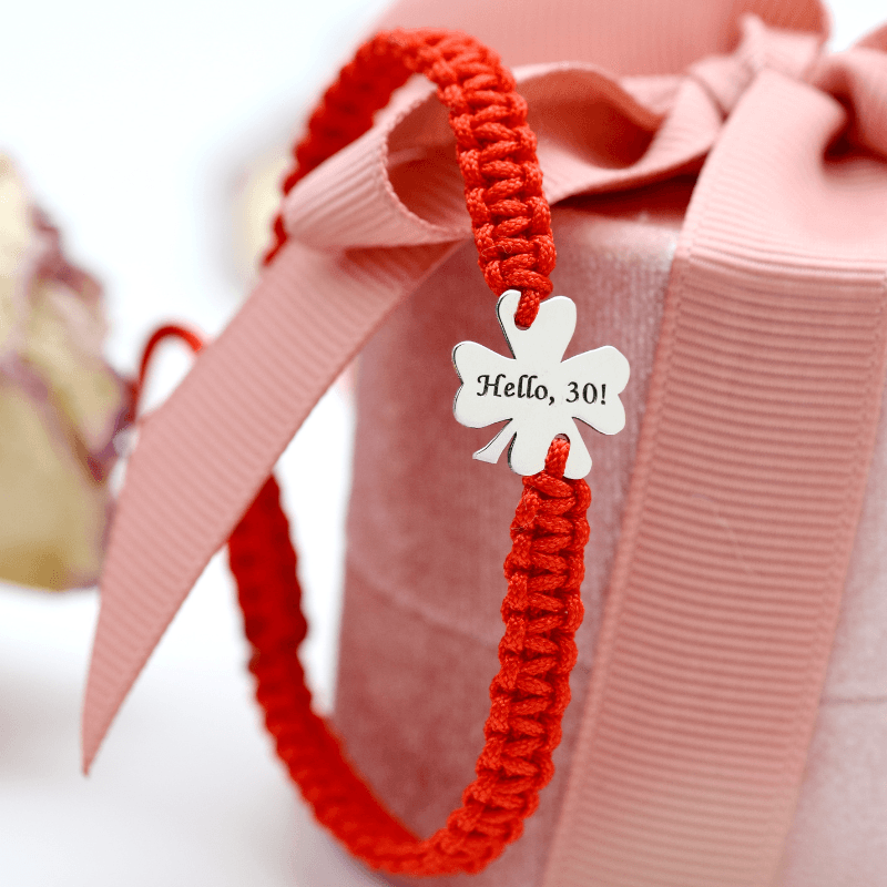 Brățară reglabilă simbol Trifoi cu 4 Foi personalizat  - Argint 925