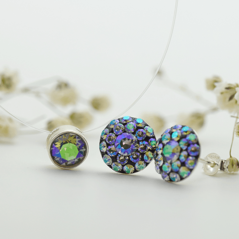 Set Handmade cu Cercei și Lănțișor fir transparent Paradise Shine - Argint 925