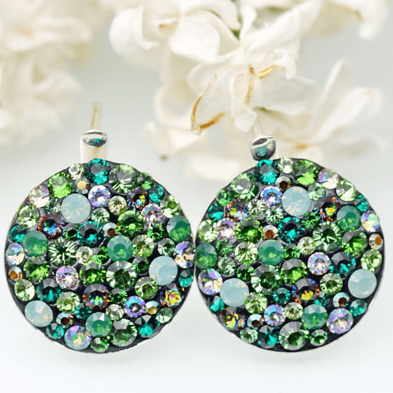 Cercei handmade Chaton Queen Green – Argint 925