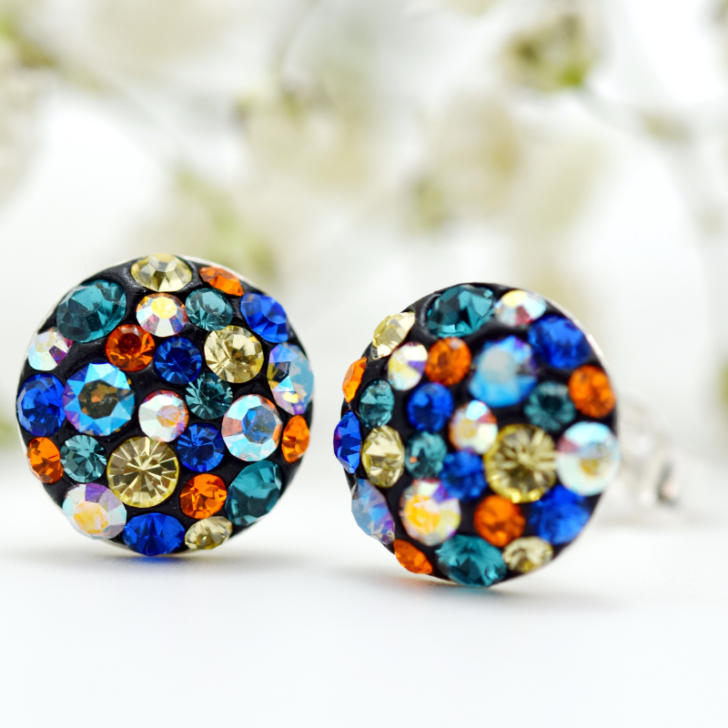 Cercei handmade Chaton Ball Multicolor – Argint 925