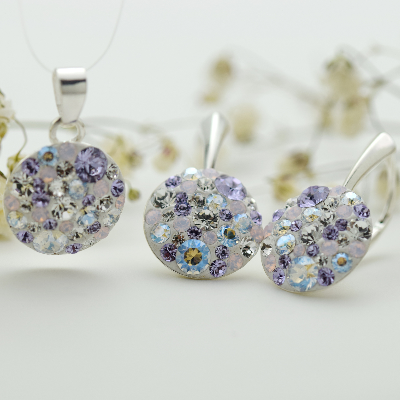 Set handmade Chaton Regal Purple Opal  – Argint 925