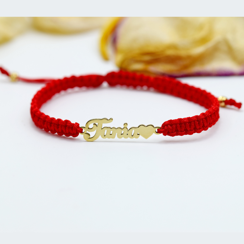 Brățară reglabilă personalizată cu nume – Argint 925 suflat cu aur