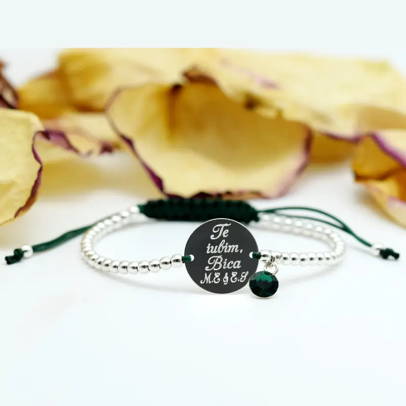 Bratăraă Personalizată /Biluțe Argint / Te Iubim Buni - Argint 925