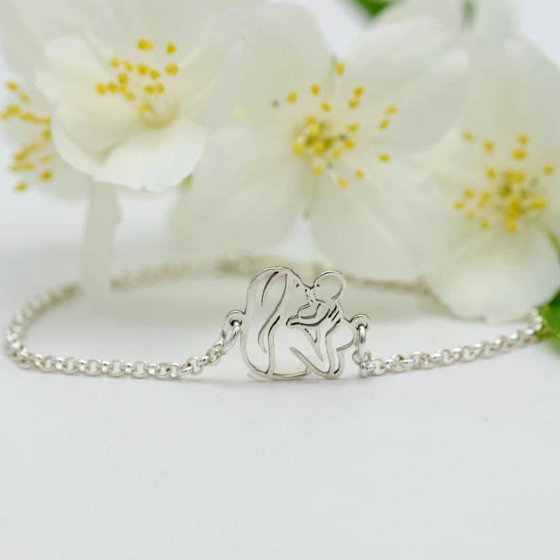 Brățară cu lănțișor Mami și bebe – Argint 925