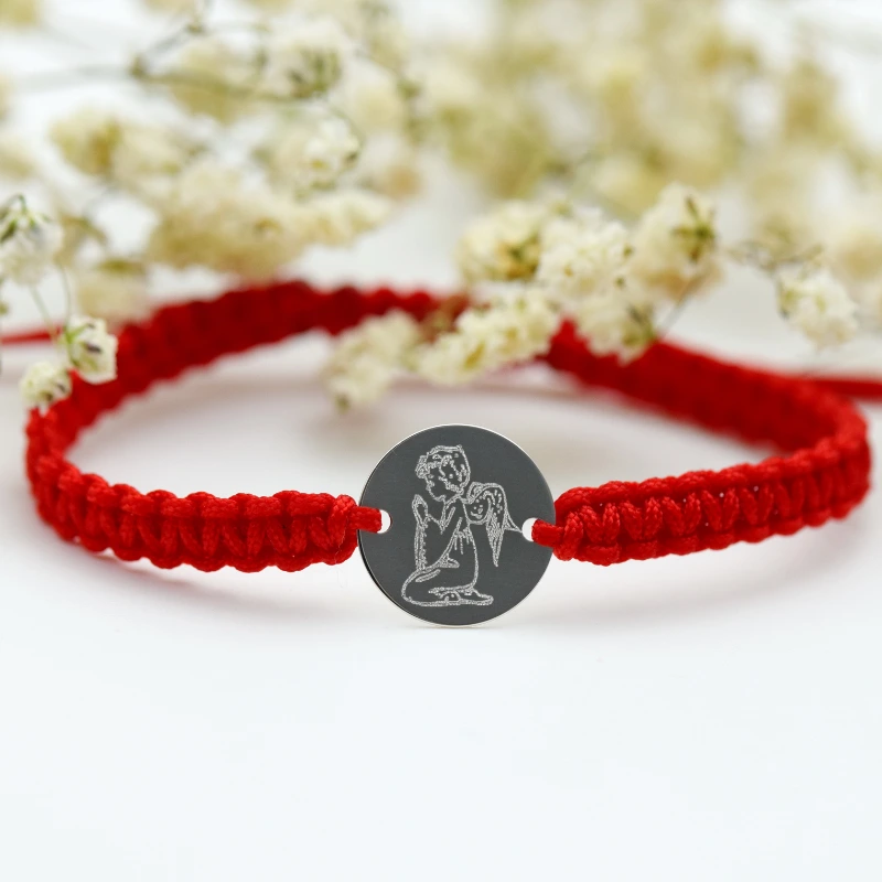 Brățară reglabilă cu bănuț personalizat simbol Îngeraș – Argint 925