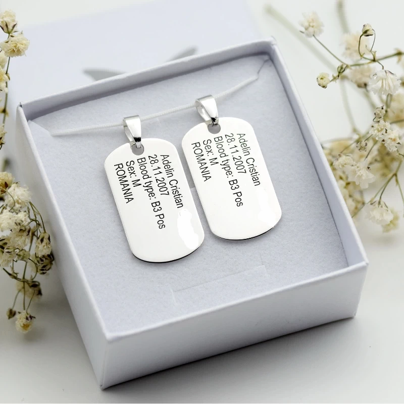 Set Plăcuțe de Identificare Mini ARMY – Argint 925