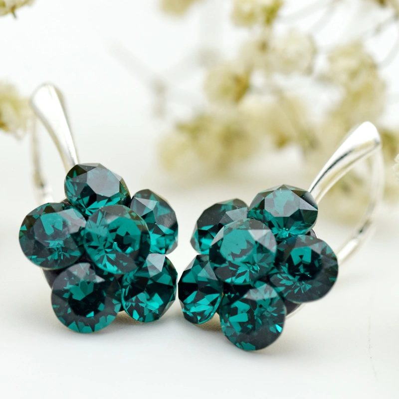 Cercei handmade Chaton Flower Argint 925