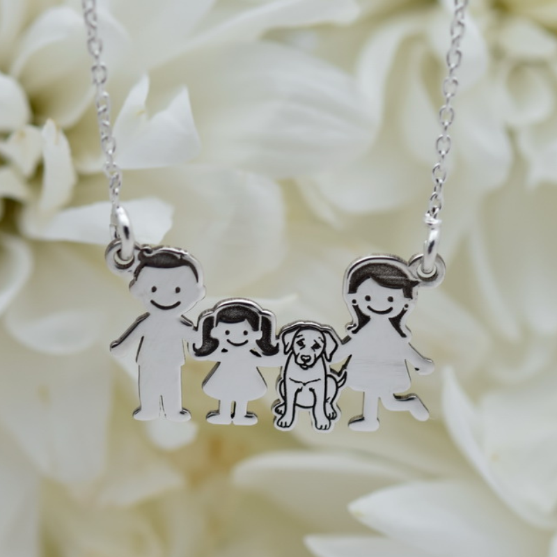 Lănțișor Simbol „Familia” – 4 Membri – Argint 925