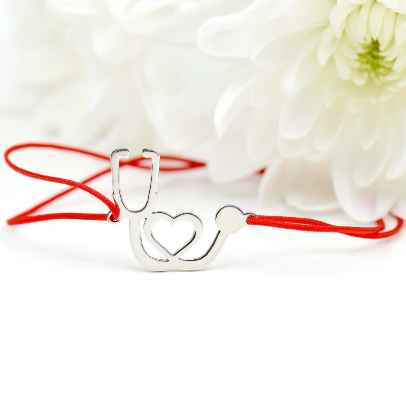 Brățară reglabilă simbol stetoscop – Argint 925