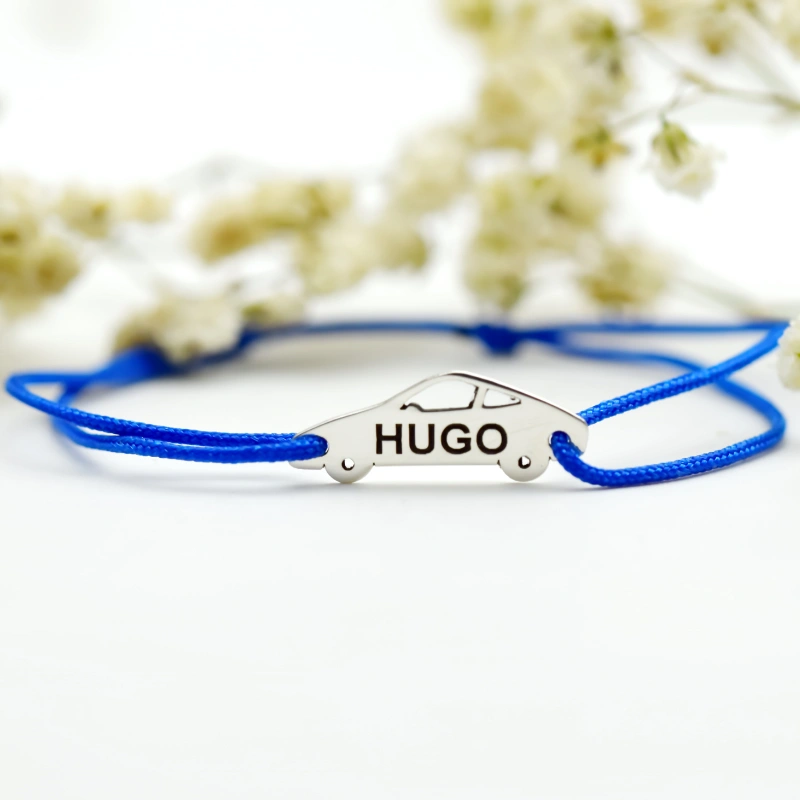 Brățara reglabilă simbol Mașinuță personalizată – Argint 925