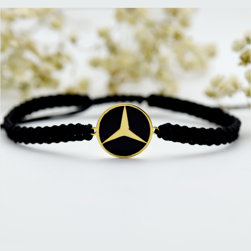 Brățară reglabilă simbol Mercedes – Argint 925 suflat cu aur