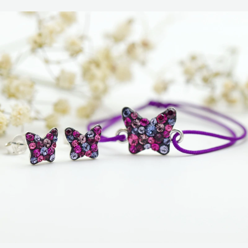 Set handmade simbol Fluturaș „Mini Butterfly” – Argint 925