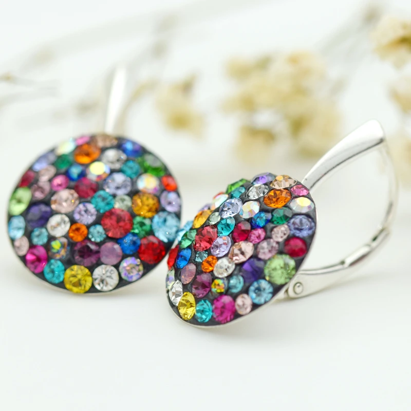 Cercei handmade Chaton Regal Queen Multicolor – Argint 925