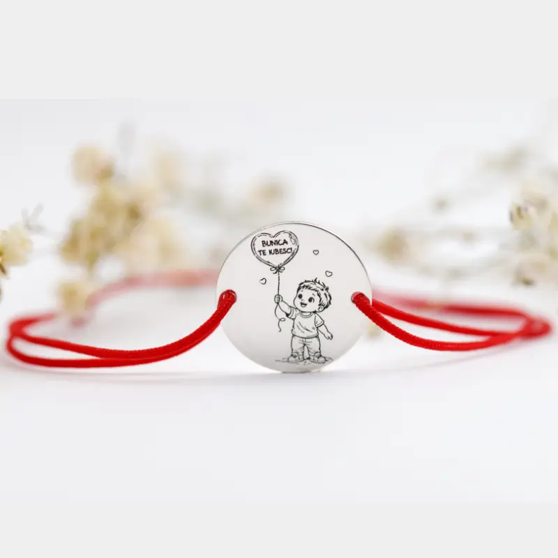 Brățară Reglabilă cu Bănuț Personalizat Bunica te iubesc – Argint 925