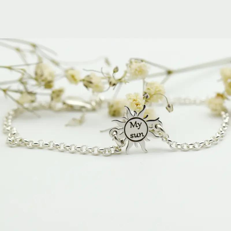 Brățară cu lănțișor și simbol soare Argint 925